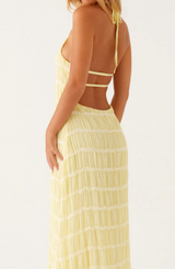 Caroline | Textured Halter Neck Maxi Dress