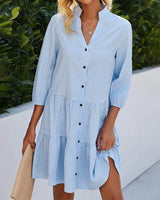 Emilia | Checkered Midi Shirt Dress