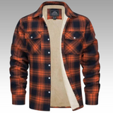 Truffel™ - Checked Trucker Jacket with Fleece Lining