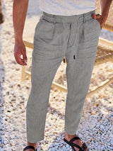 LOOSE LINEN PANTS WITH DRAWSTRING