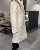 DIASY - Relaxed Collar Mid-Length Cotton Coat