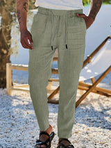 LOOSE LINEN PANTS WITH DRAWSTRING