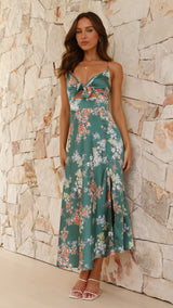 Flora | Romantic Midi Dress with Floral Print