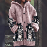 Jasmin - Cozy Knit Cardigan with Cat Design