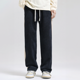 Cord Jogging Pants with Waffle Pattern