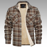 Truffel™ - Checked Trucker Jacket with Fleece Lining
