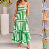 Marisol | Striped Maxi Dress with Straps and Pockets
