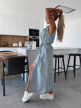 Hanna | Sleeveless Long Denim Dress