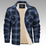 Truffel™ - Checked Trucker Jacket with Fleece Lining