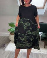 Verena - Casual Patchwork Dress with Floral Print