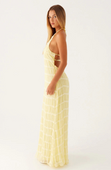 Caroline | Textured Halter Neck Maxi Dress