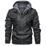 Jonas™ Hybrid – Warm Leather Jacket with Hood and Pockets