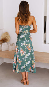 Flora | Romantic Midi Dress with Floral Print