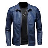 Storm™ Edge – Blue PU Leather Jacket with Modern Shoulder Details