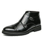 Parker | Faux Leather Double Monk Strap Boots