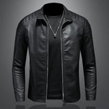 Storm™ Edge – Blue PU Leather Jacket with Modern Shoulder Details