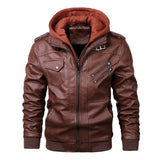 Jonas™ Hybrid – Warm Leather Jacket with Hood and Pockets