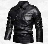 Frederik™ Raw – Brown Leather Jacket with Vintage Structure and Broad Shoulders