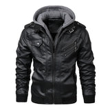 Jonas™ Hybrid – Warm Leather Jacket with Hood and Pockets