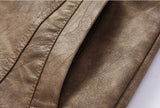 Frederik™ Raw – Brown Leather Jacket with Vintage Structure and Broad Shoulders