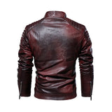 Tobias™ Rust – Red-brown Motorcycle Jacket with Patch Details