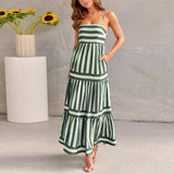 Marisol | Striped Maxi Dress with Straps and Pockets