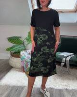 Verena - Casual Patchwork Dress with Floral Print