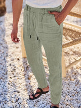 LOOSE LINEN PANTS WITH DRAWSTRING