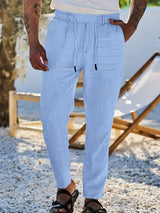 LOOSE LINEN PANTS WITH DRAWSTRING