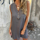 BLANDA SLEEVELESS LINEN DRESS