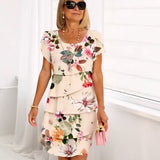 HELMINE I MULTI-LAYERED FLORAL DRESS