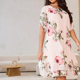 Erika - Floral Dress with Round Neckline