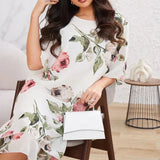 Erika - Floral Dress with Round Neckline