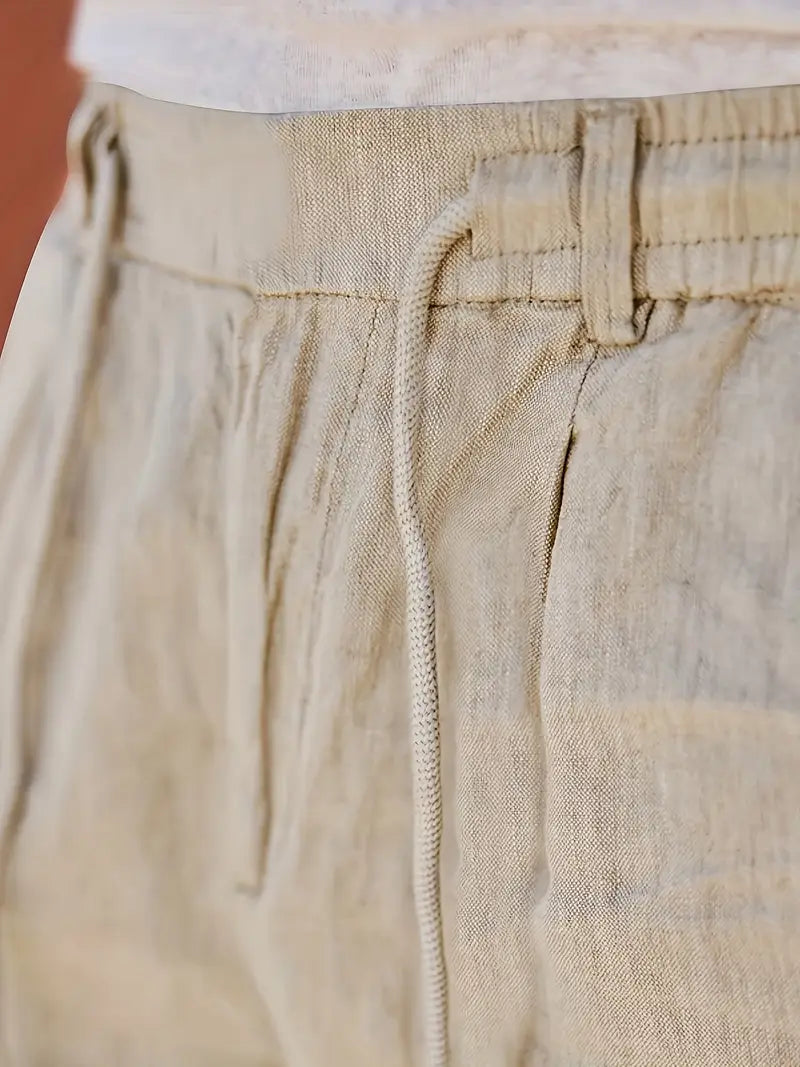 LOOSE LINEN PANTS WITH DRAWSTRING
