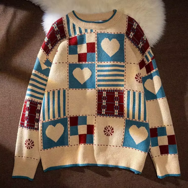 Hearth Patchwork Loom Wool Sweater