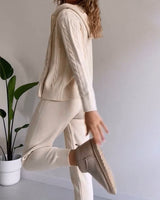 Ania - Casual Twist Jacquard Two-Piece Set