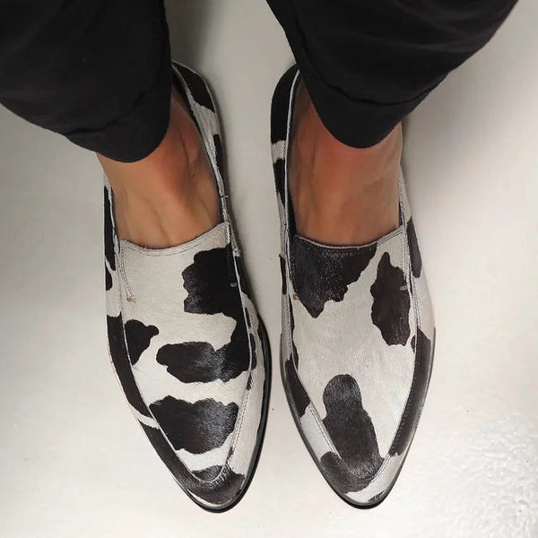 COW PRINT SLIP-ONS