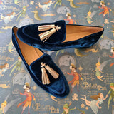 Hannah | Midnight Elegance Loafers with Champagne Tassels
