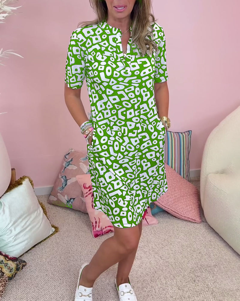 Simona - Loose Dress with Print