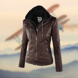 Sofia™ | Stylish Faux Leather Jacket with Zipper