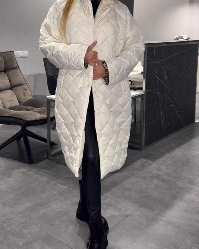 DIASY - Relaxed Collar Mid-Length Cotton Coat