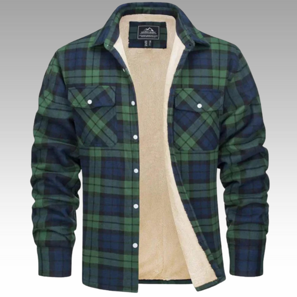 Truffel™ - Checked Trucker Jacket with Fleece Lining