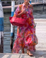 Marina - multicolored printed dress in floral pattern