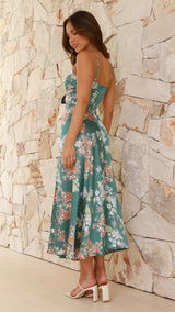 Flora | Romantic Midi Dress with Floral Print