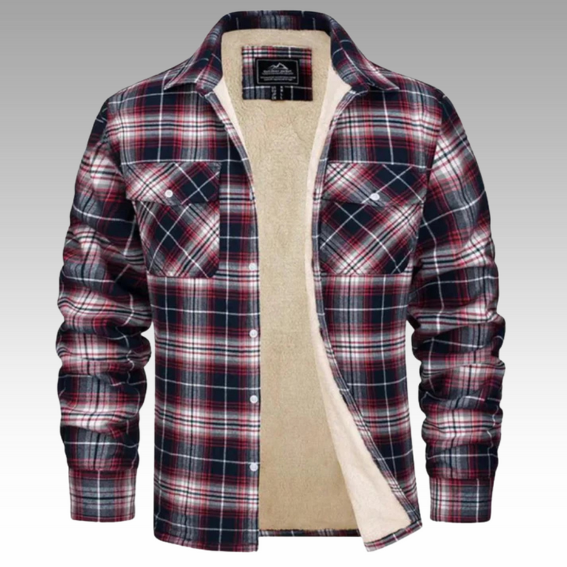 Truffel™ - Checked Trucker Jacket with Fleece Lining