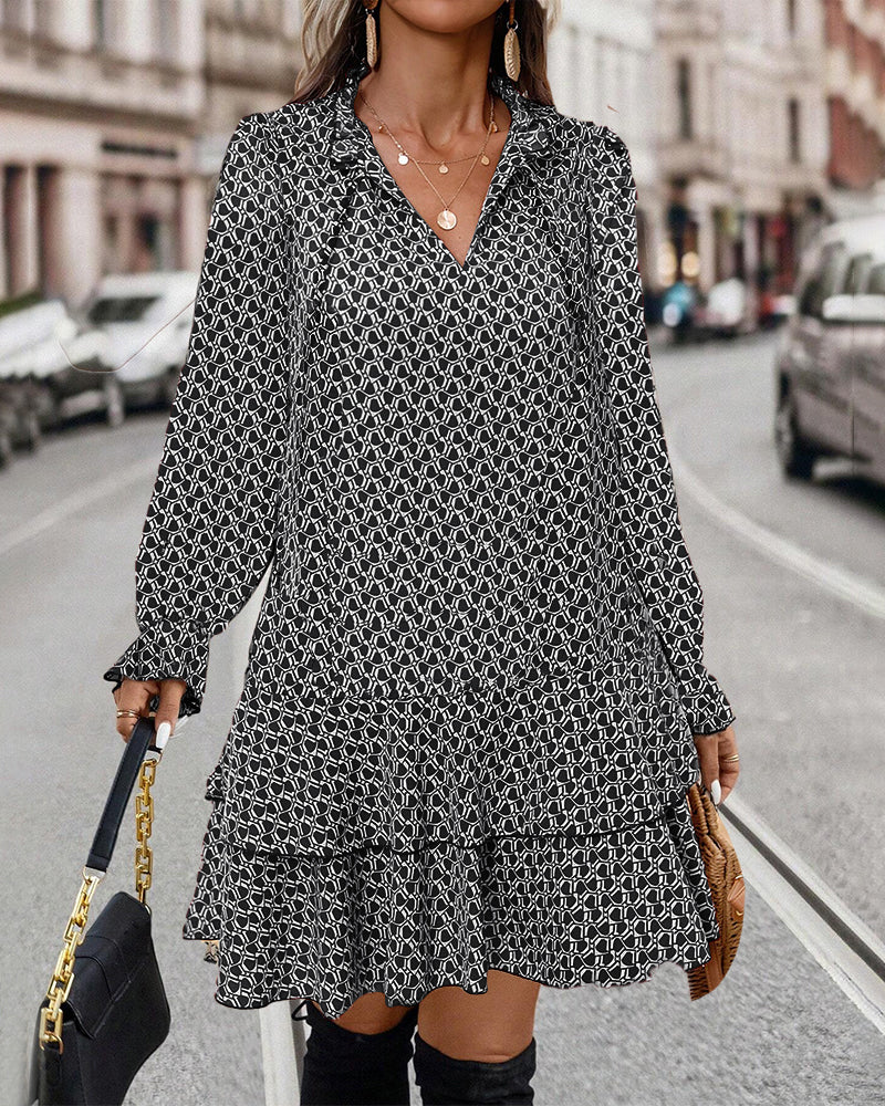 Lavinia™ – Printed Long Sleeve Dress