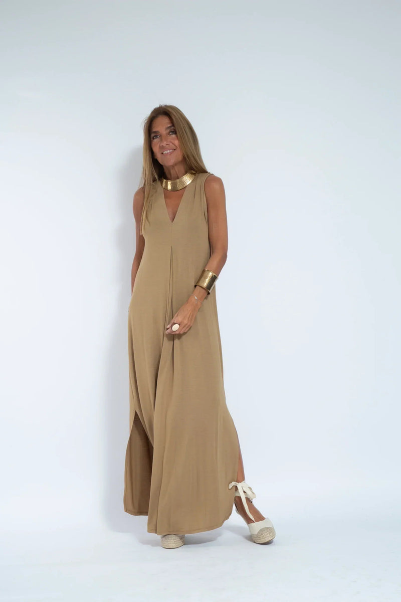 Carmela | Elegant Long Dress with Cardigan