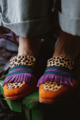 LOAFER WITH FRINGES AND ANIMAL PRINT