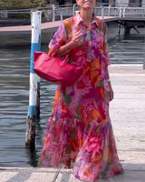 Marina - multicolored printed dress in floral pattern