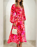 LIESEL I FLOWER LONG-SLEEVED DRESS